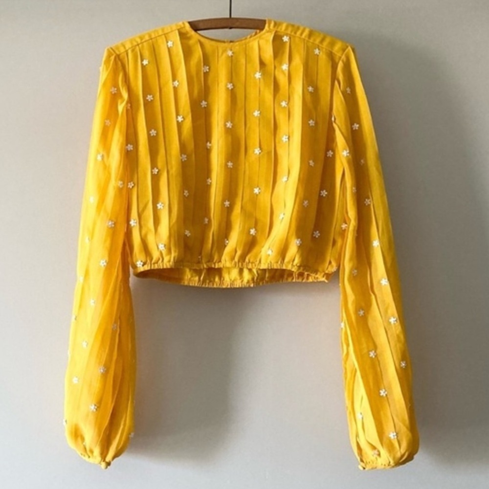 Beach Riot Maddy Yellow Daisy Blouse Top